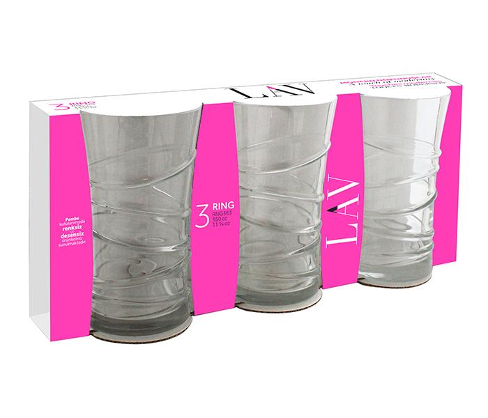 LAV LV-RNG363A 340cc Ring Long Drink Glass - 3 Pieces - Zoom Image 2