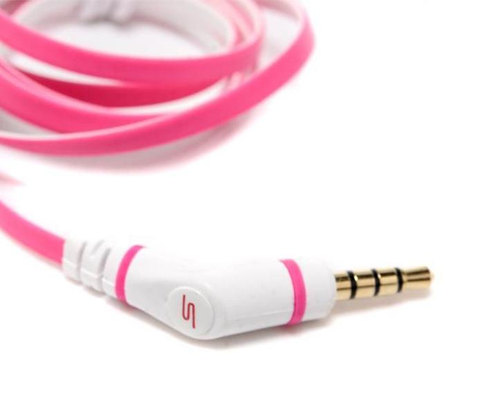 JF-A6 In-Ear Wired Earphones with Microphone - Pink - Zoom Image 4