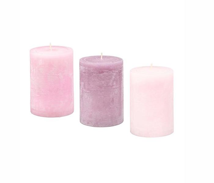 IKEA MX-28197400 3-Piece Scented Block Candle Set - Pink - Zoom Image