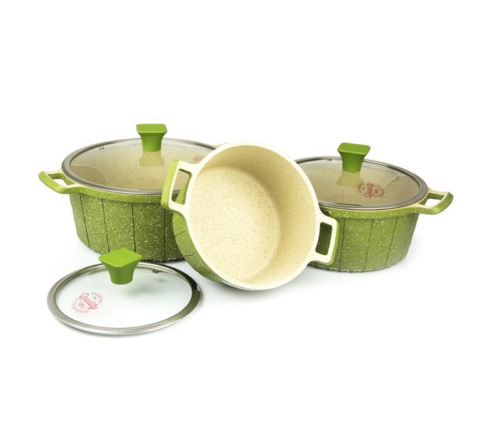 VER-4SET Die Cast Cookware Set of 6pcs Colour Green - Zoom Image 3