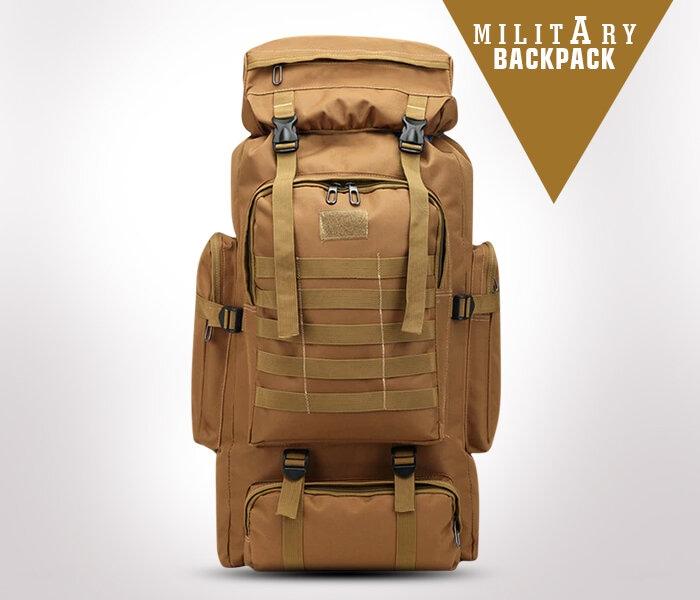 Strong Tactical Hiking Military Backpack - Khaki - Zoom Image 2