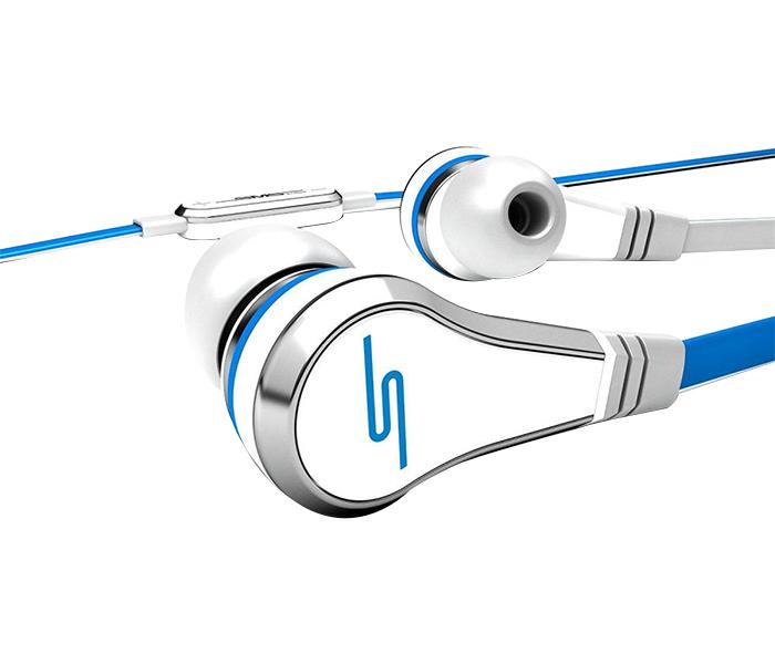 JF-A6 In-Ear Wired Earphones with Microphone - White & Blue - Zoom Image 4