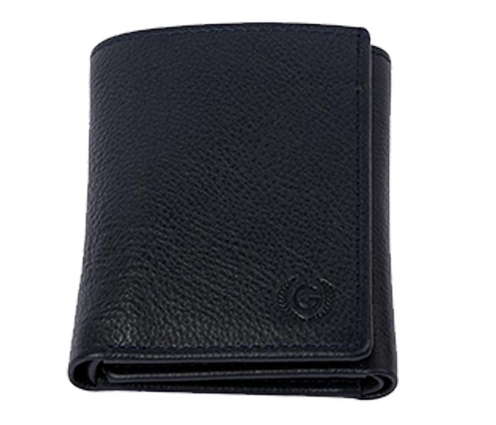 Gilani Leather Goods G1193 Leather 3 Fold Wallet - Black - Zoom Image