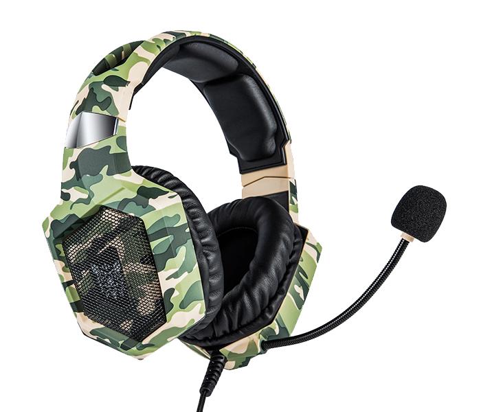 Onikuma K8 Stereo Gaming Headset with Microphone and LED Light - Camouflage Green - Zoom Image 2