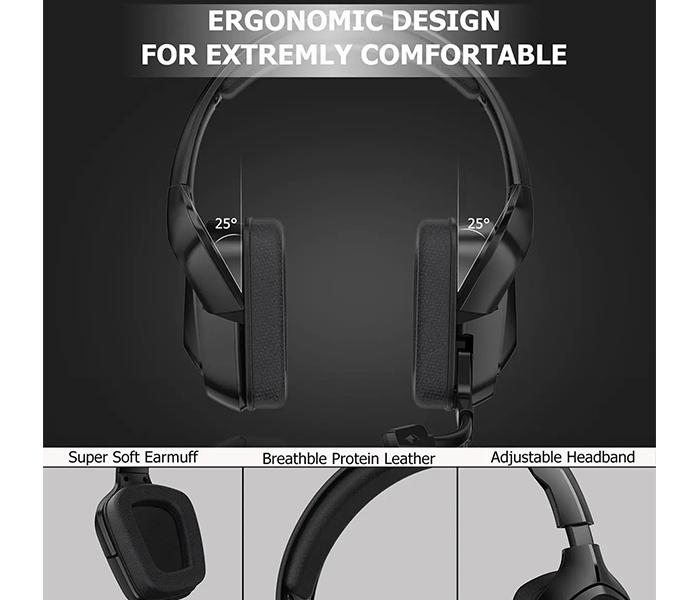 Onikuma K20 Gaming Over-Ear Headset with Microphone & RGB Light - Black - Zoom Image 6