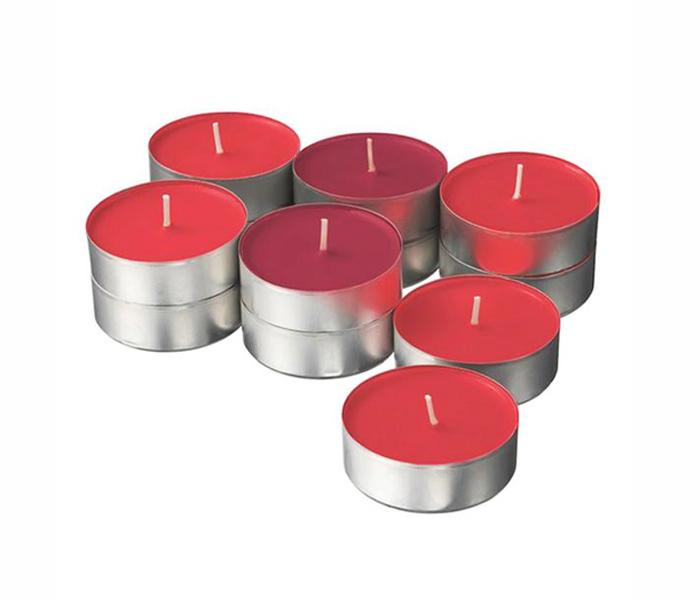 IKEA MX-28197432 12 Piece Scented Candle In Metal Cup Set - Red - Zoom Image