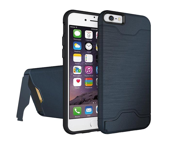 Dual Shockproof Wallet Case with Card Holder Kick Stand for iPhone 7 & 8 Plus - Dark Blue - Zoom Image 2