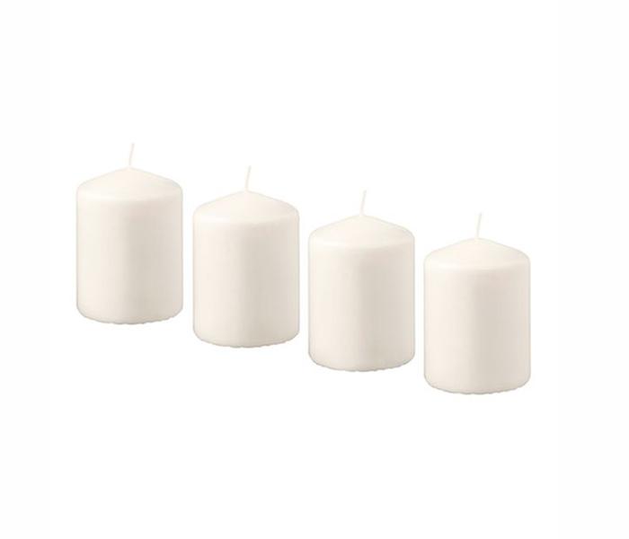 IKEA MX-28197319 4 Piece Unscented Block Candle Set - White - Zoom Image