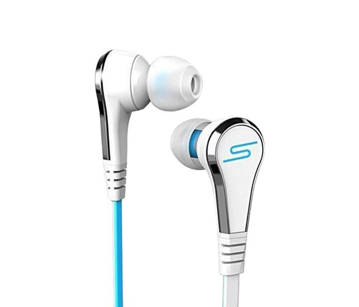 JF-A6 In-Ear Wired Earphones with Microphone - White & Blue - Zoom Image 1