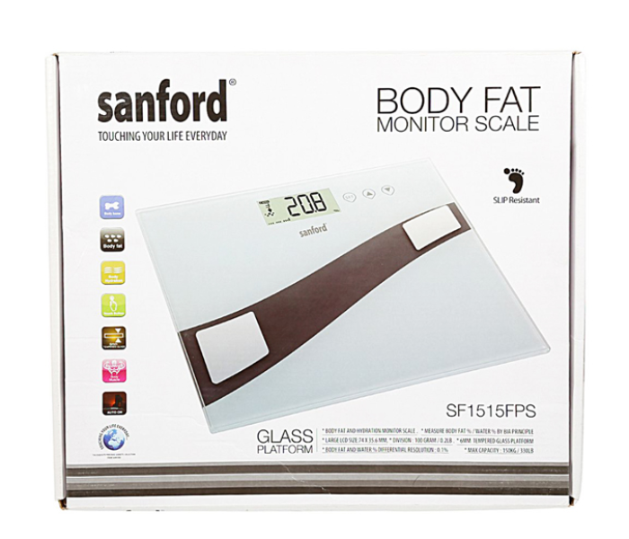 Sanford SF1515FPS Fat Monitor Personal Scale - White - Zoom Image 3