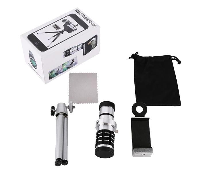 12x Zoom Telescopic Lens Camera Kit for Smart Phone - Silver - Zoom Image 4