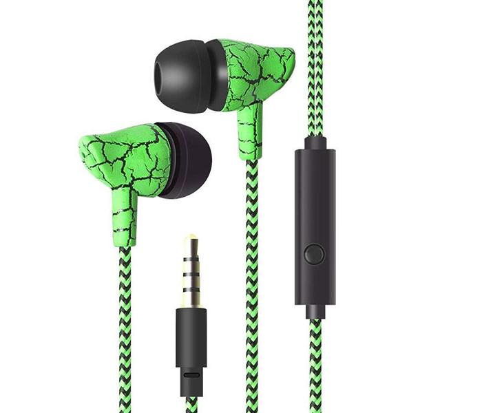 LP-T9 Sport In-Ear Cloth Rope Stereo Earphone with Microphone - Green - Zoom Image 1