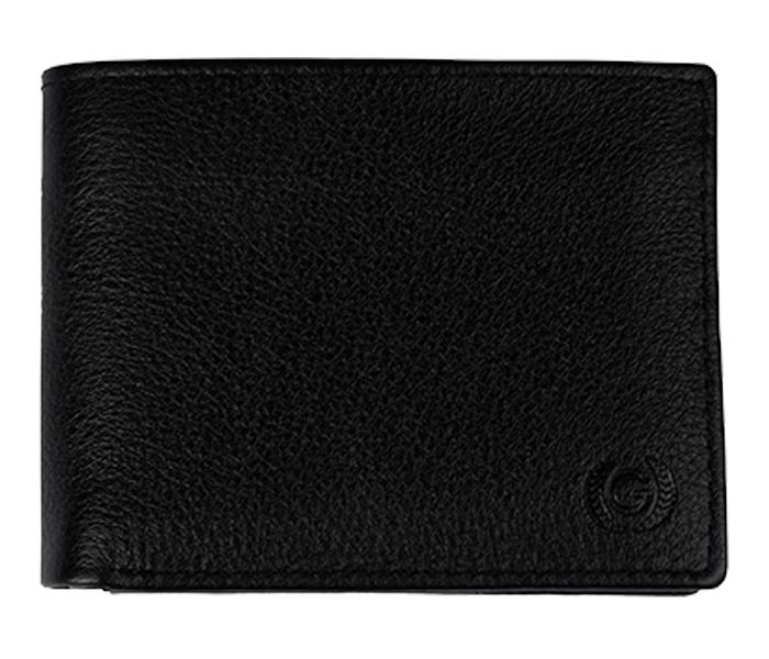 Gilani Leather Goods G1259 Leather Center Flap Wallet - Black - Zoom Image 1