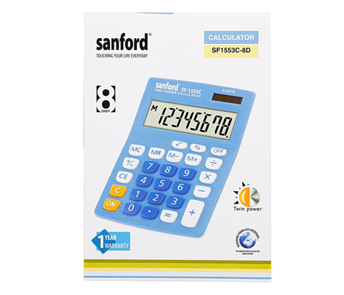 Sanford SF1553C Two Power Calculator - 8 Digit - Zoom Image 3