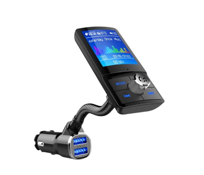 Bluetooth Handsfree Car Dual USB Fast Charger with MP3 - Black - Zoom Image