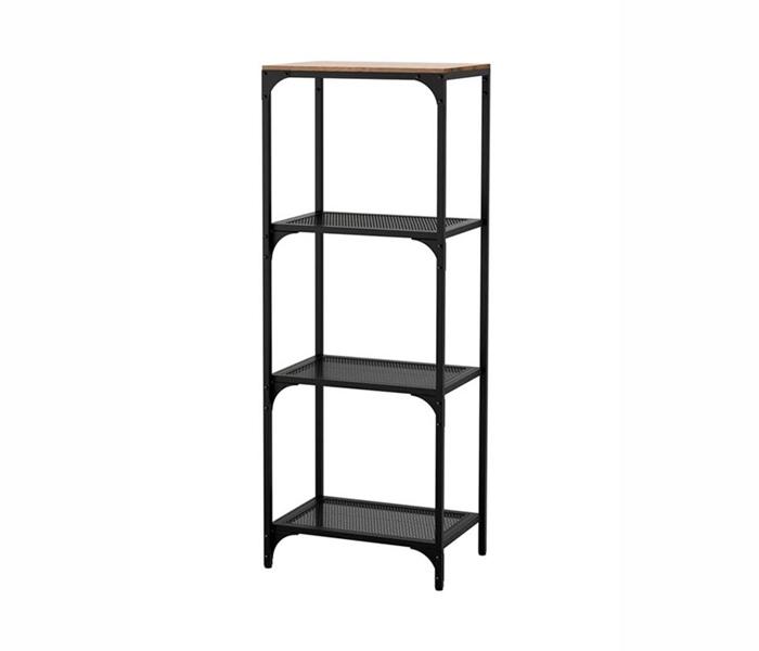 IKEA MX-13406835 Metal And Solid Wood Shelf - Black and Brown - Zoom Image