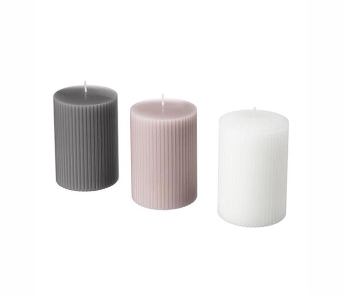 IKEA MX-28197323 3-Piece Scented Block Candle Set - Grey - Zoom Image