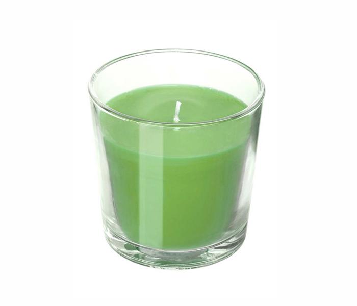 IKEA MX-14700237 Sinnlig Apple And Pear Scented Candle In Glass (Green) - 7.5 centimeter - Zoom Image