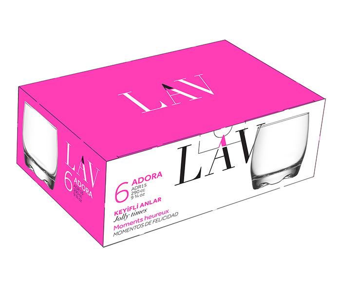 LAV LV-ADR15F 290cc Adora Glass - 6 Pieces - Zoom Image 2