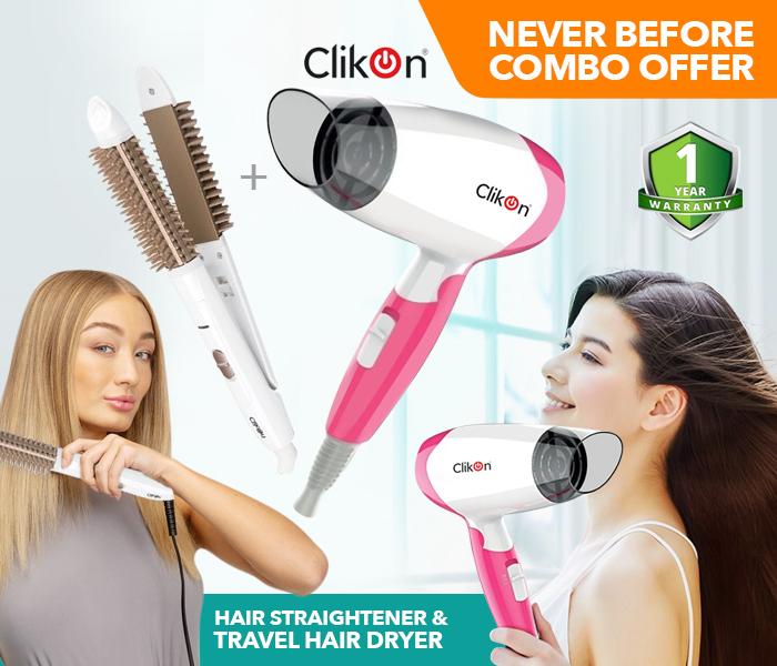 Clikon (COCK3246+CK3248) Ceramic Coated Hair Straightener & Hair Dryer Combo (Set of 2) - Zoom Image 3