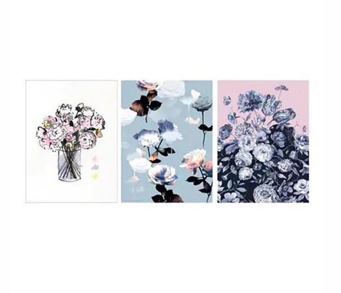 Ikea MX-27019477 3-Piece Pink Flower Bild Poster - 30x40 cm - Zoom Image