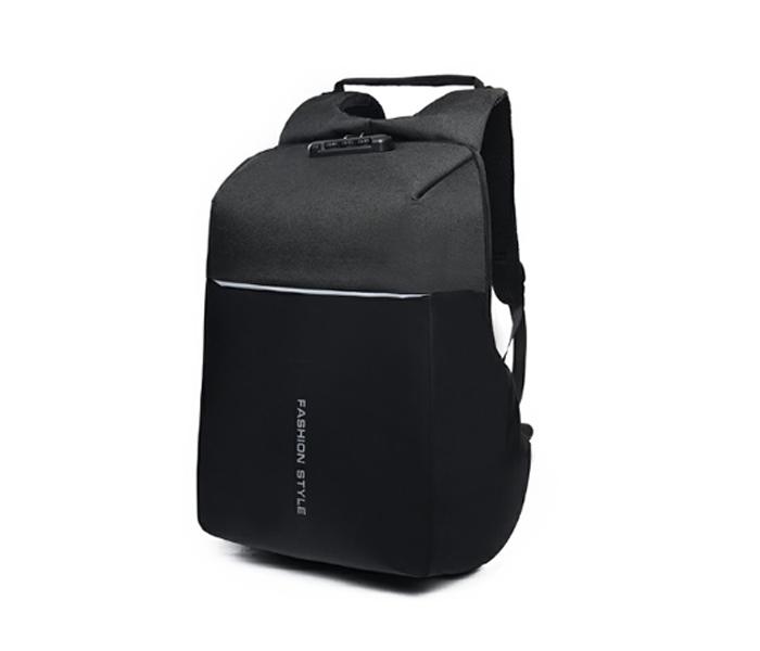 Fashion Style Anti-Theft Backpack with USB Charging - Black - Zoom Image 2