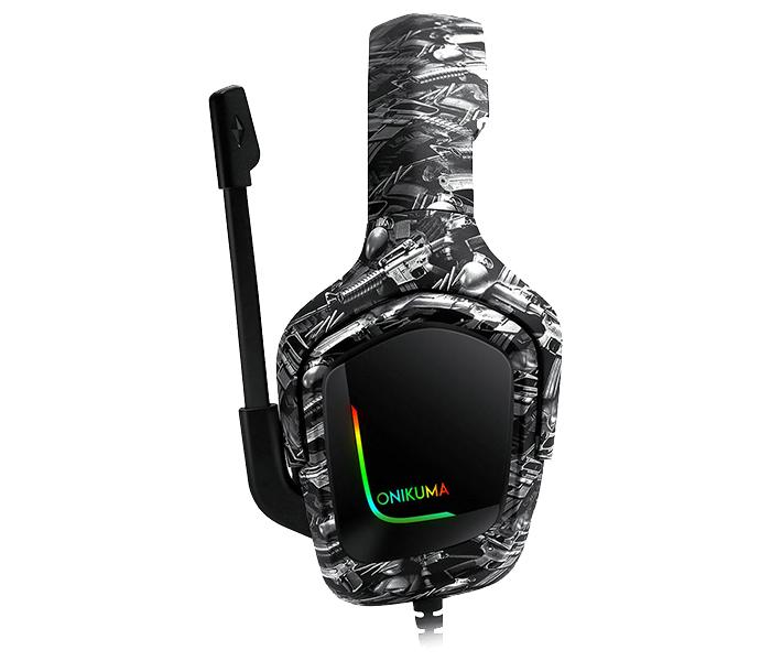 Onikuma K20 Gaming Over-Ear Headset with Microphone & RGB Light - Black Camo - Zoom Image 2