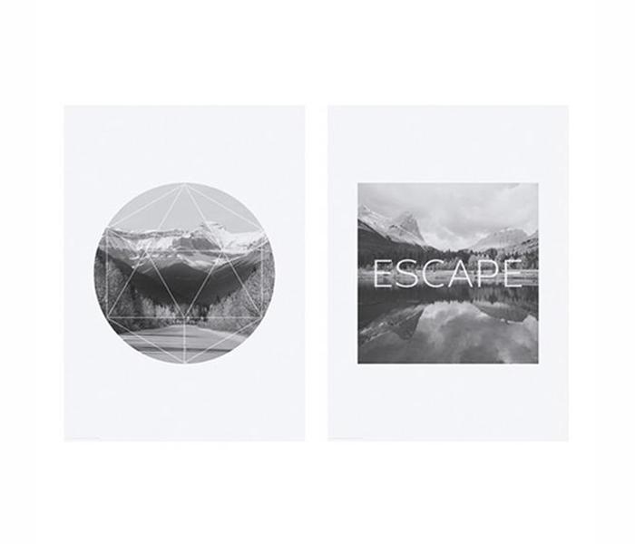 Ikea MX-15396840 2-Piece Tvilling Mountains Poster - 50x70 cm - Zoom Image