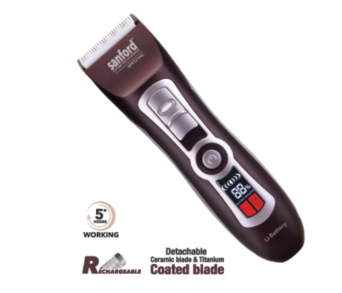 Sanford SF9721HC Rechargeable Hair Clipper - Brown - Zoom Image