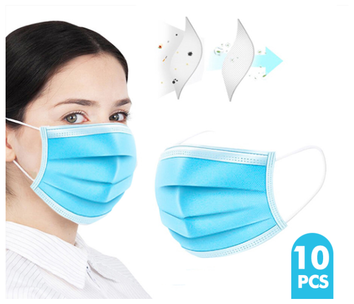 Disposable 3-Layer Earloop Mouth Face Mask - 10 pc - Zoom Image 1