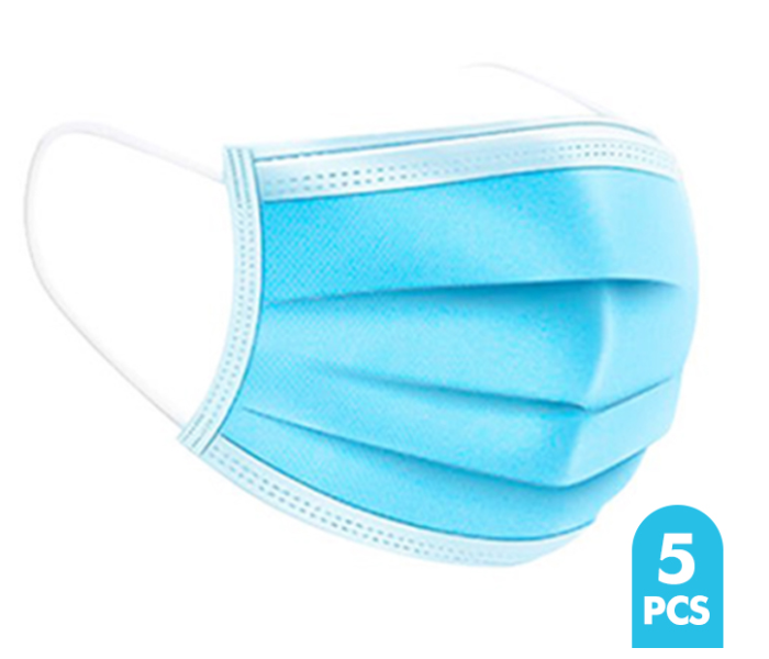 Disposable 3-Layer Earloop Mouth Face Mask - 5 pc - Zoom Image 2