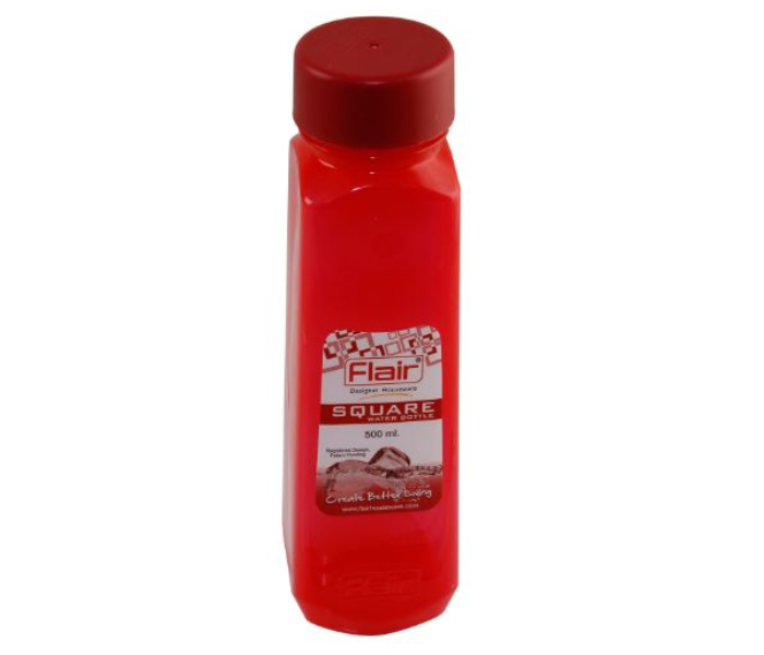 Taqdeer Square Water Bottle 500 ml Red - Zoom Image 1