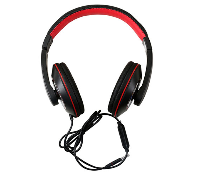 Olsenmark OMHP1249 Stereo Headphone with Mic Red and Black - Zoom Image 1