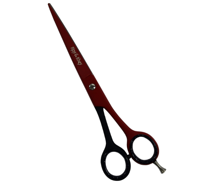 Tips &amp; Toes TT736 Stainless Steel Professional Barber Scissors - Red and Black - Zoom Image 2