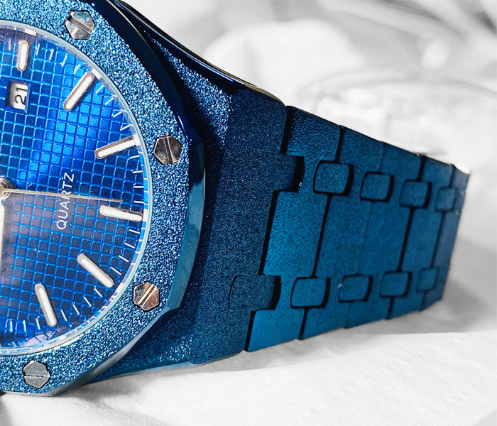 Frosted Royal Touch Stainless steel watch - Blue - Zoom Image 2