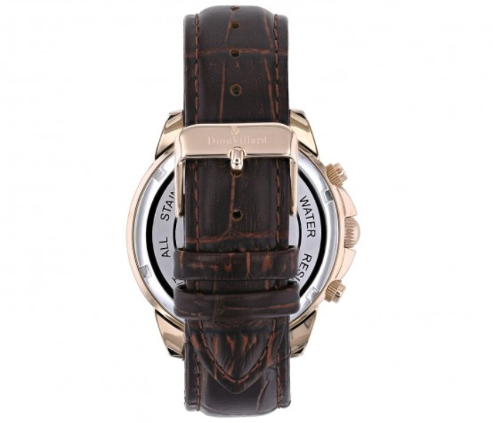 Dion Villard DVW19053 Leather Strap Analog Watch for Men - Brown - Zoom Image 3