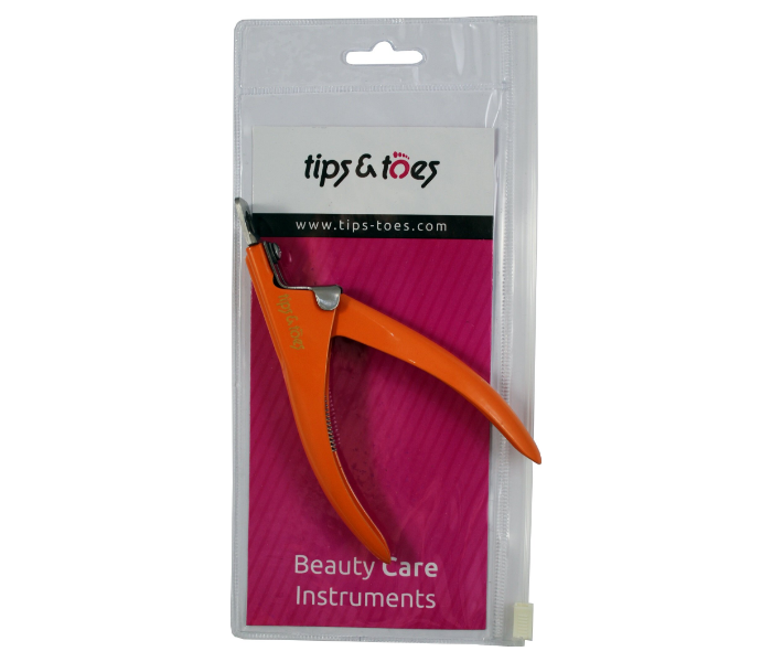 Tips &amp; Toes TT238OR Stainless Steel Acrylic Nail Tip Cutter - Orange - Zoom Image 3