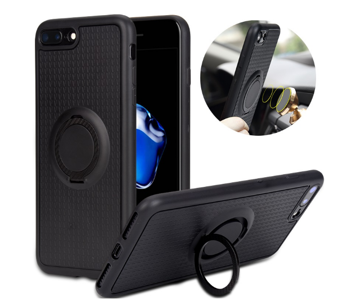 iFace Soft TPU Outer Circle Magnetic Suction Bracket Finger Ring Holder Case for iPhone 7&amp;8 Plus, Black  - Zoom Image 4