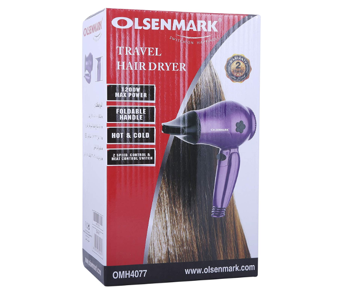 Olsenmark OMH4077 Travel Hair Dryer - Purple - Zoom Image 5