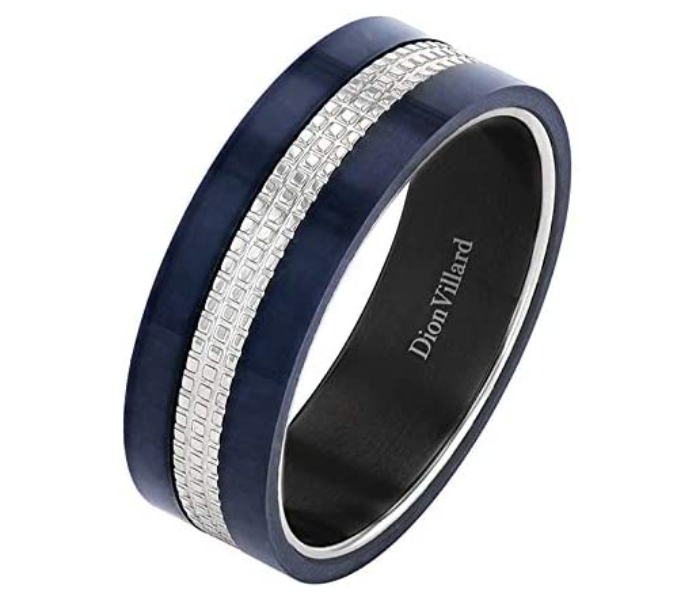 Dion Villard DVR19042G62 Size 62 Carbon Fiber and Grey Stainless Steel Ring for Men  - Zoom Image 2