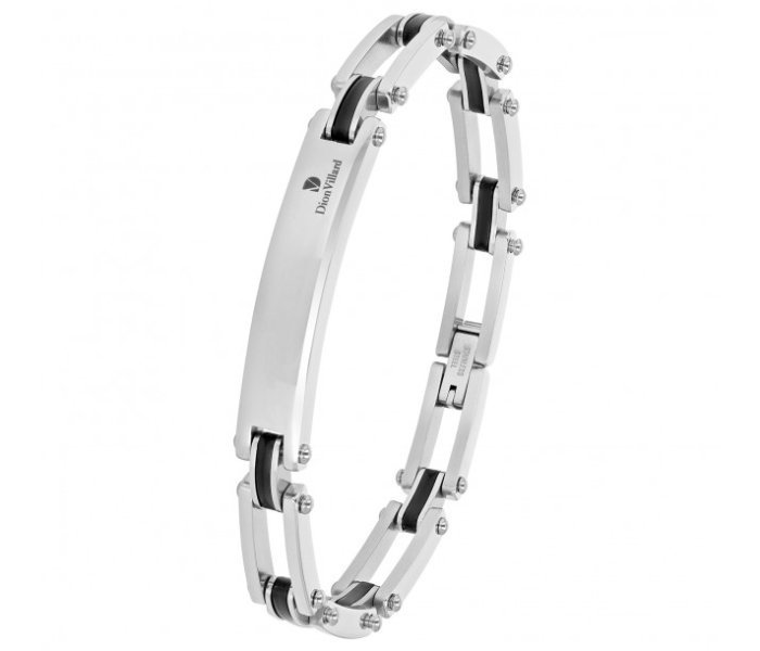 Dion Villard DVBC19061BLA Stainless Steel Chain Link Bracelet for Men - Zoom Image 2