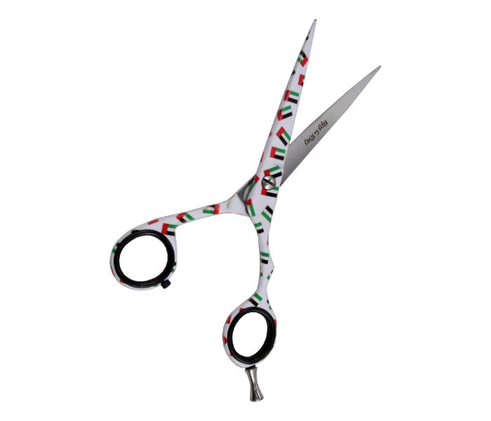 Tips &amp; Toes TT-0734 UAE National Day Super Cut Stainless Steel Professional Barber Scissors - Multi Colour - Zoom Image 3