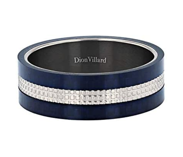 Dion Villard DVR19042G62 Size 62 Carbon Fiber and Grey Stainless Steel Ring for Men  - Zoom Image 1