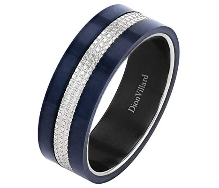 Dion Villard DVR19043G66 Size 66 Carbon Fiber and Grey Stainless Steel Ring for Men  - Zoom Image 2