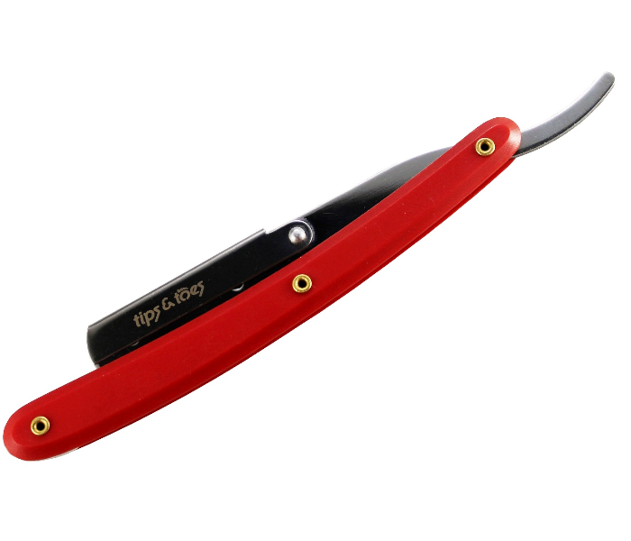 Tips &amp; Toes TT730 Professional Straight Edge Barber Razor - Red - Zoom Image 2