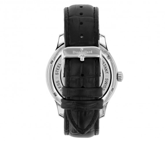 Dion Villard DVW19042 Leather Strap Analog Watch for Men - Black - Zoom Image 3