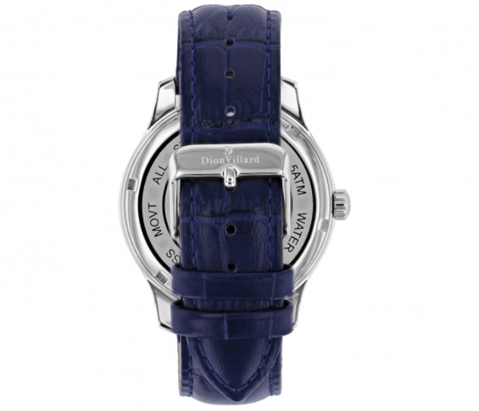 Dion Villard DVW19041 Leather Strap Analog Watch for Men - Blue - Zoom Image 2