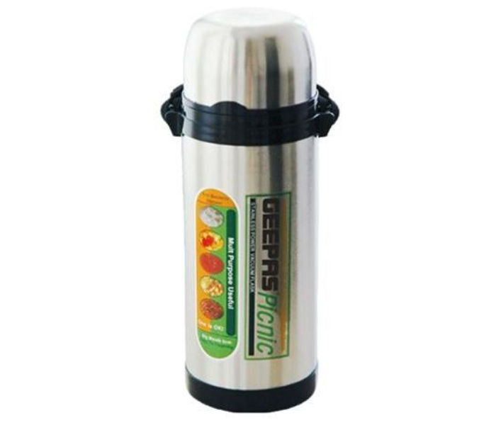 Geepas GSVF4117 1 Litre Stainless Steel Vacuum Flask, Silver - Zoom Image