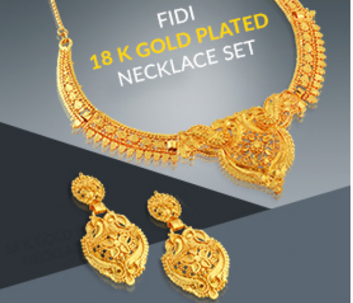 Milano 18K Gold Plated 1 Piece Set Necklace with Earring Set - Zoom Image