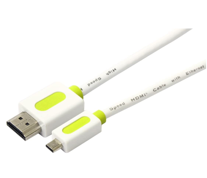 Muvit MUNTC0009 1.5 metre Cable HDMI Micro HDMI Green and White - Zoom Image